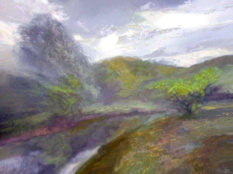 Above a river. by Alexander Vlasyuk - search and link Fine Art with ARTdefs.com
