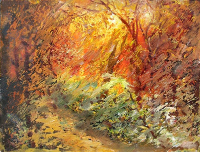 Autumn evening by Alexander Vlasyuk - search and link Fine Art with ARTdefs.com
