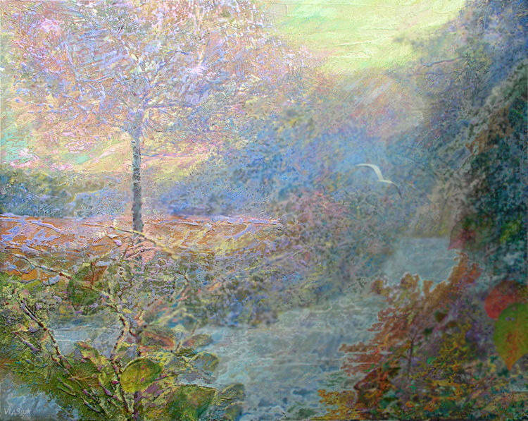 Morning on the river by Alexander Vlasyuk - search and link Fine Art with ARTdefs.com