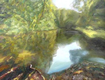 Summer. The old channel by Alexander Vlasyuk - search and link Fine Art with ARTdefs.com