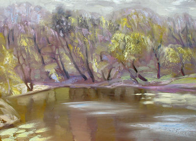 On the pond by Alexander Vlasyuk - search and link Fine Art with ARTdefs.com