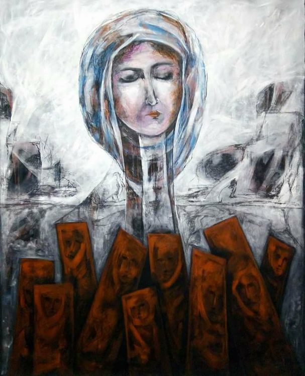 Shingal Woman #3 (A Widow's Loss)  by Ferhad Khalil - search and link Fine Art with ARTdefs.com
