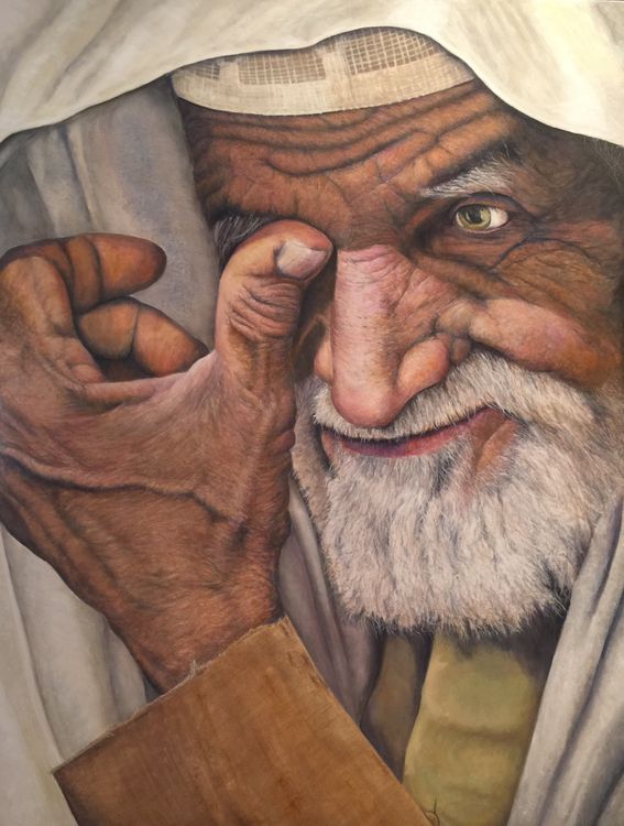 Muslim man by Allan Skriloff - search and link Fine Art with ARTdefs.com