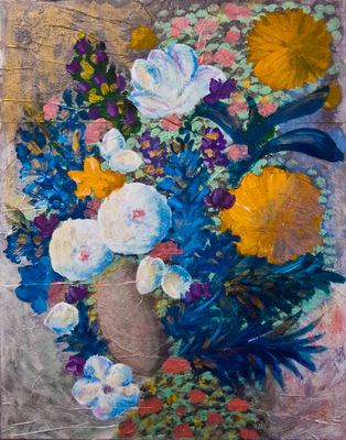 Orange Flower by Bianca Franklin - search and link Fine Art with ARTdefs.com