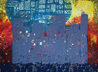 Purple Fort Green Moon by Carlos Uribe - search and link Fine Art with ARTdefs.com