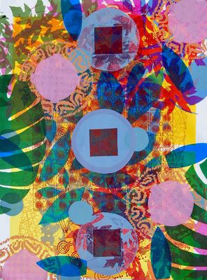 Pink Papaya Dreamscape by Carlos Uribe - search and link Fine Art with ARTdefs.com