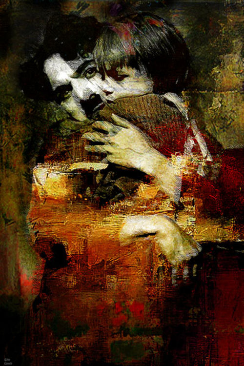 Charlie and the kid by Joe Ganech - search and link Fine Art with ARTdefs.com