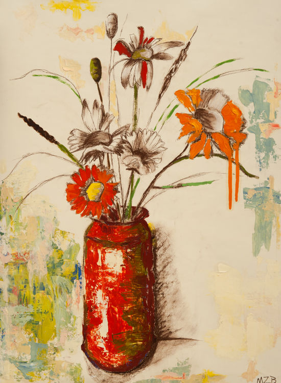 Still Life with Red Canister by Margaret Brown - search and link Fine Art with ARTdefs.com