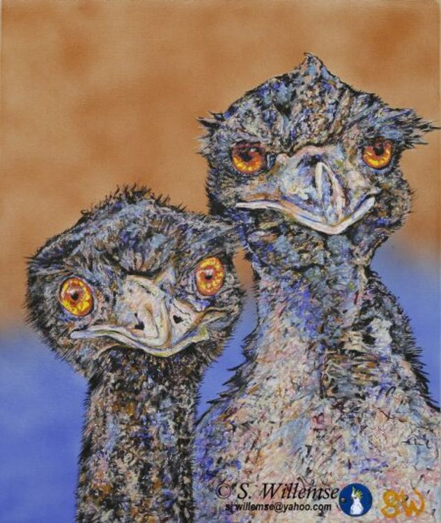 Mr. and Mrs. Emu by Susan Willemse - search and link Fine Art with ARTdefs.com