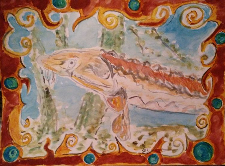 Hide and Seek James River Sturgeon by Susan Royer - search and link Fine Art with ARTdefs.com