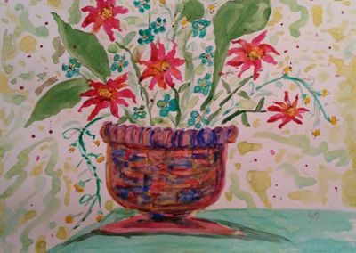 Wild and Watery Vase by Susan Royer - search and link Fine Art with ARTdefs.com