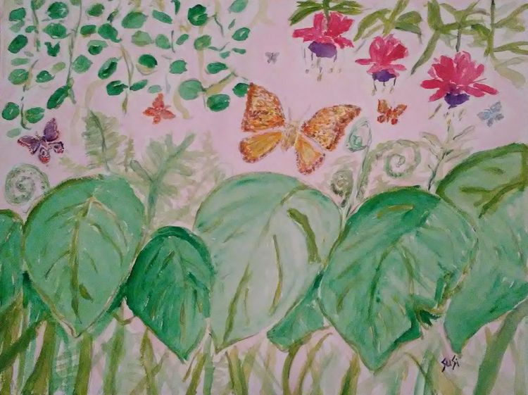 Flying in Fuchsia by Susan Royer - search and link Fine Art with ARTdefs.com
