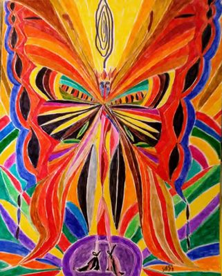 Diamonddawg Butterfly  by Susan Royer - search and link Fine Art with ARTdefs.com