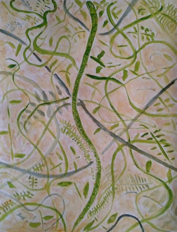 Camo Green Snake by Susan Royer - search and link Fine Art with ARTdefs.com