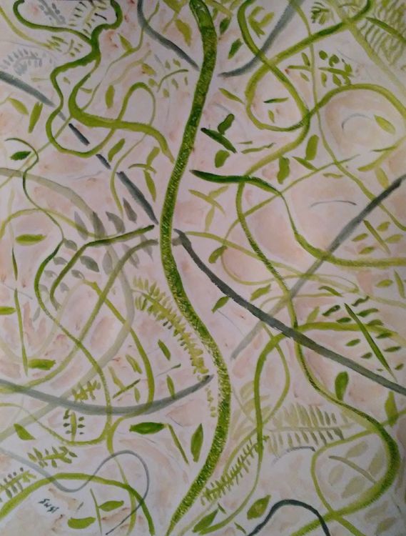Camo Green Snake by Susan Royer - search and link Fine Art with ARTdefs.com