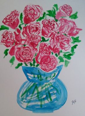 Happy Bouquet Happy Day by Susan Royer - search and link Fine Art with ARTdefs.com
