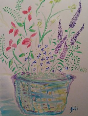 Blooming Basket by Susan Royer - search and link Fine Art with ARTdefs.com