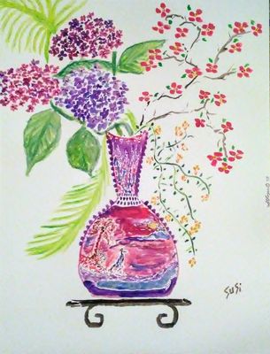 Crane Vase by Susan Royer - search and link Fine Art with ARTdefs.com